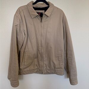 Quicksilver Khaki Insulated Cotton Twill Jacket with Shearling